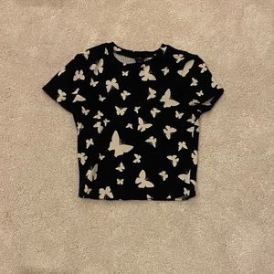 Wild Fable | Small | Butterfly Pattern | Cropped Top